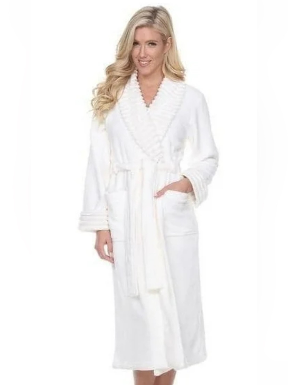 White Mark Women's Super Soft Cozy Lounge Robe New